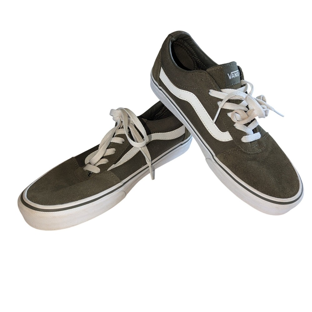 Vans Ward Low Top Sneakers Olive Green Suede Canvas Womens 10‎ Skater